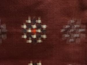 アンティーク　抽象模様織り出し銘仙着物